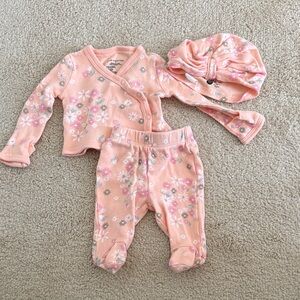 Floral Baby Outfit with Hat